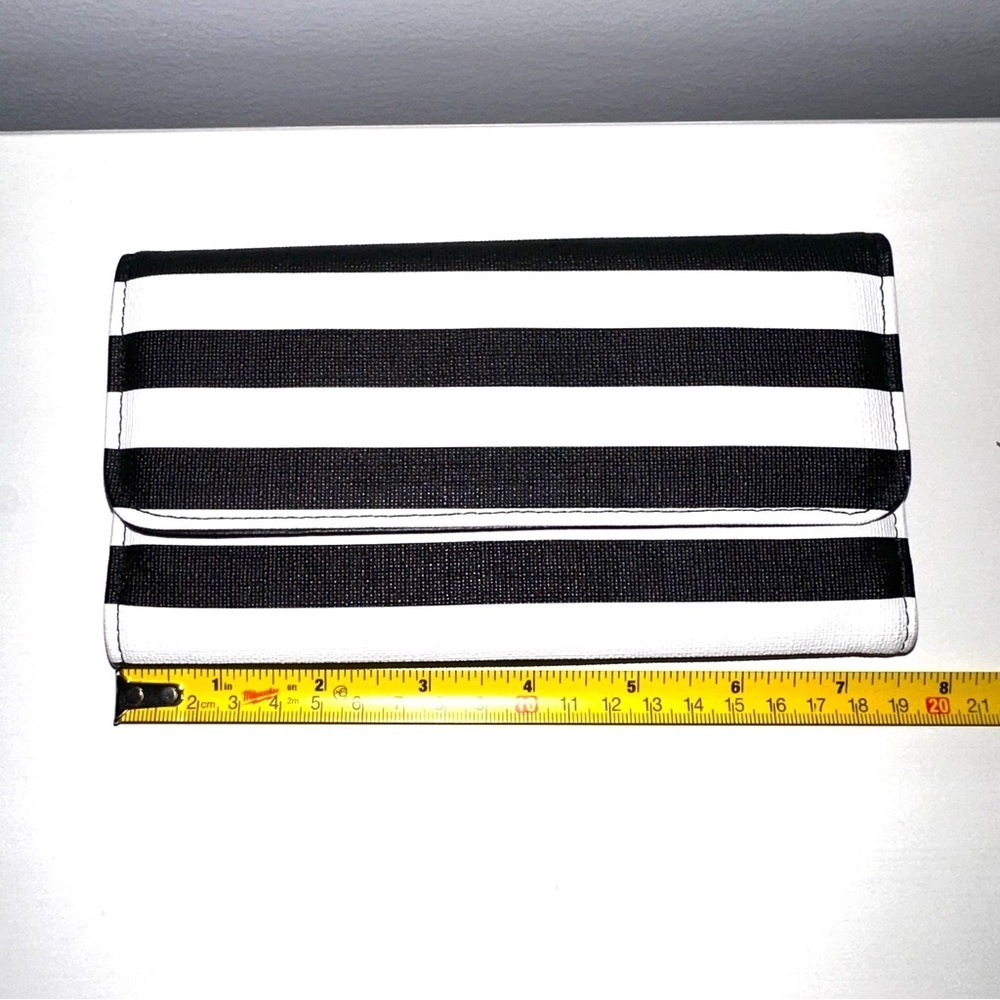 KUT FROM THE KLOTH Slim Striped Wallet, Purse, Black & White, EUC - Picture 8 of 9
